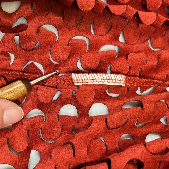 ADORE Women’s Laser-Cut Orange Draped Cardigan Avante Garde Eclectic Size Small - Picture 8 of 10